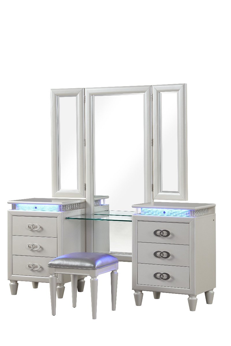 Galaxy Home Passion Vanity Set in Milky White image