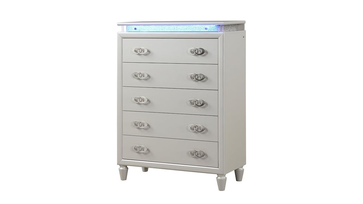 Galaxy Home Perla LED Chest in Milky White image
