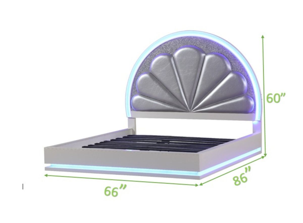 Galaxy Home Perla Queen Bed in Milky White