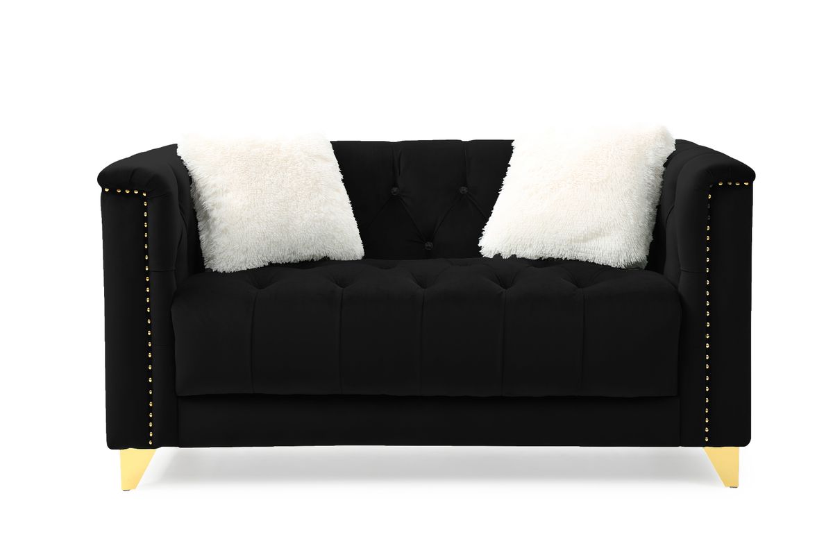 Galaxy Home Russell Loveseat in Black