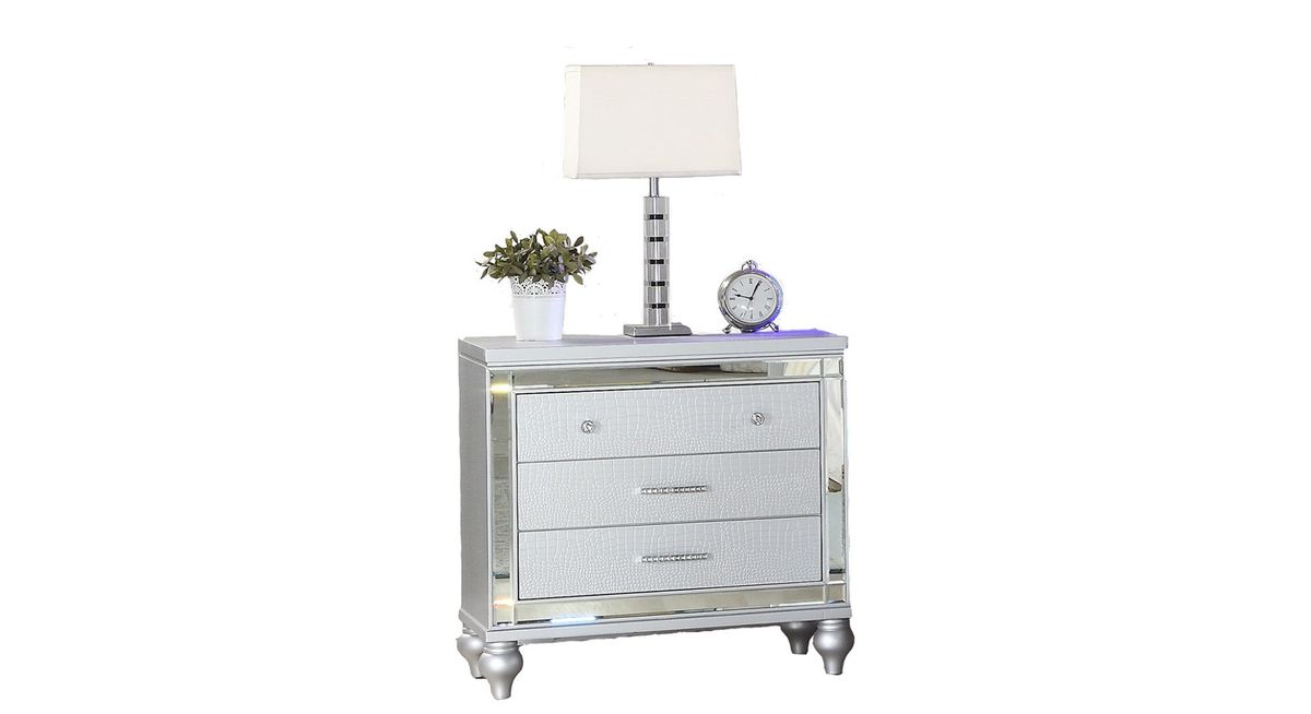 Galaxy Home Sterling Nightstand Silver image