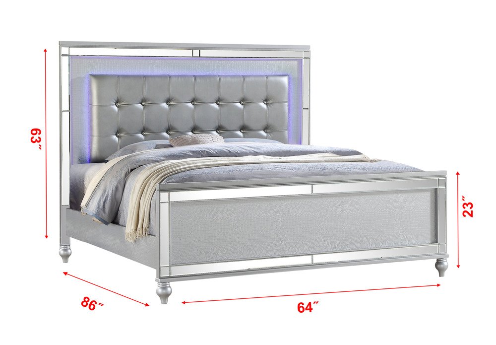 Galaxy Home Sterling Queen Bed in Silver