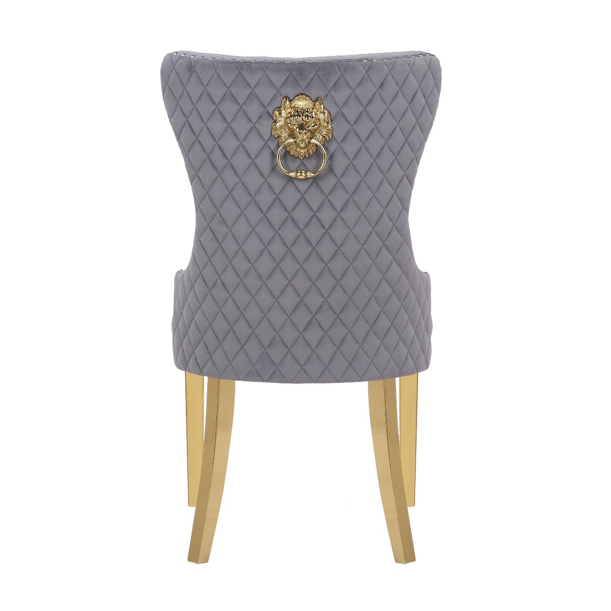 Galaxy Home Simba Gold Legs Dining Chair (Set of 2) in Grey